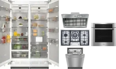 6 Piece Package Includes Refrigerator, Freezer, Cooktop, Wall Oven, Hood And Dishwasher