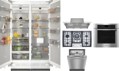 6 Piece Package Includes Refrigerator, Freezer, Cooktop, Wall Oven, Hood And Dishwasher