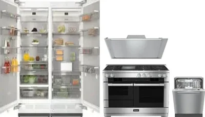 5 Piece Package Includes Refrigerator, Freezer, Range, Hood And Dishwasher