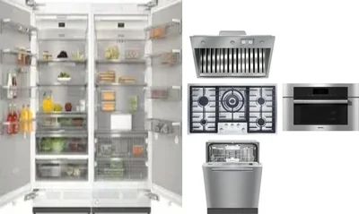 6 Piece Package Includes Refrigerator, Freezer, Cooktop, Wall Oven, Hood And Dishwasher
