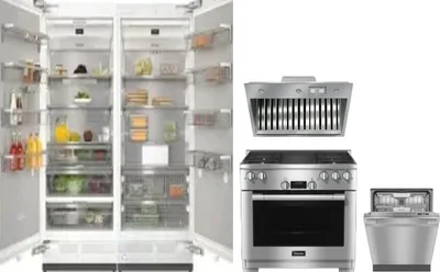 5 Piece Package Includes Refrigerator, Freezer, Range, Hood And Dishwasher