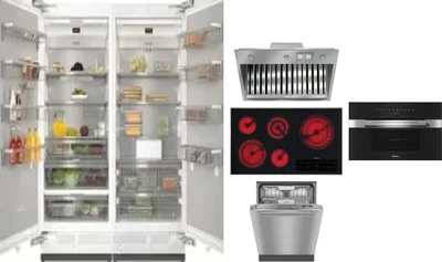 6 Piece Package Includes Refrigerator, Freezer, Cooktop, Wall Oven, Hood And Dishwasher