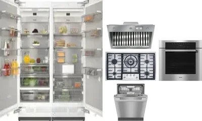 6 Piece Package Includes Refrigerator, Freezer, Cooktop, Wall Oven, Hood And Dishwasher