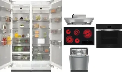 6 Piece Package Includes Refrigerator, Freezer, Cooktop, Wall Oven, Hood And Dishwasher