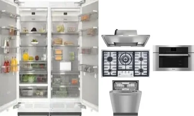 6 Piece Package Includes Refrigerator, Freezer, Cooktop, Wall Oven, Hood And Dishwasher