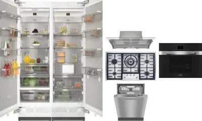 6 Piece Package Includes Refrigerator, Freezer, Cooktop, Wall Oven, Hood And Dishwasher