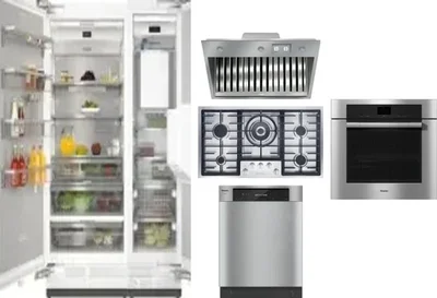 6 Piece Package Includes Refrigerator, Freezer, Cooktop, Wall Oven, Hood And Dishwasher