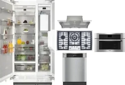 6 Piece Package Includes Refrigerator, Freezer, Cooktop, Wall Oven, Hood And Dishwasher