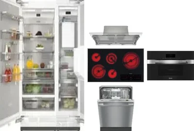 6 Piece Package Includes Refrigerator, Freezer, Cooktop, Wall Oven, Hood And Dishwasher