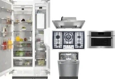 6 Piece Package Includes Refrigerator, Freezer, Cooktop, Wall Oven, Hood And Dishwasher
