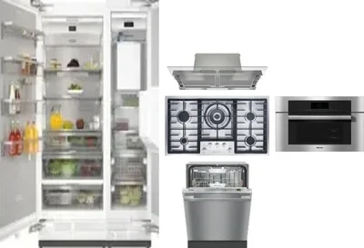 6 Piece Package Includes Refrigerator, Freezer, Cooktop, Wall Oven, Hood And Dishwasher