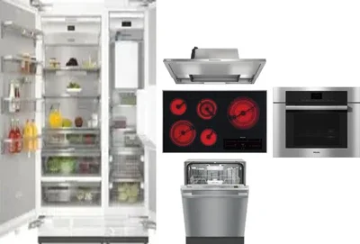 6 Piece Package Includes Refrigerator, Freezer, Cooktop, Wall Oven, Hood And Dishwasher