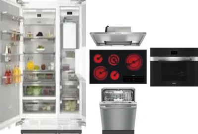 6 Piece Package Includes Refrigerator, Freezer, Cooktop, Wall Oven, Hood And Dishwasher