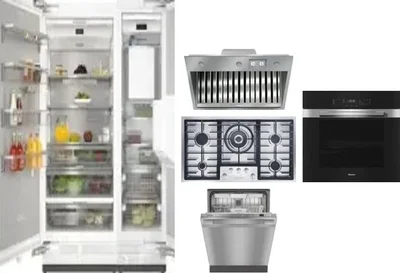 6 Piece Package Includes Refrigerator, Freezer, Cooktop, Wall Oven, Hood And Dishwasher