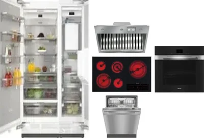 6 Piece Package Includes Refrigerator, Freezer, Cooktop, Wall Oven, Hood And Dishwasher