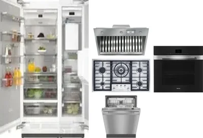 6 Piece Package Includes Refrigerator, Freezer, Cooktop, Wall Oven, Hood And Dishwasher