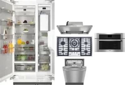 6 Piece Package Includes Refrigerator, Freezer, Cooktop, Wall Oven, Hood And Dishwasher