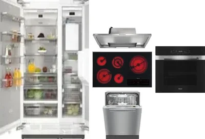 6 Piece Package Includes Refrigerator, Freezer, Cooktop, Wall Oven, Hood And Dishwasher