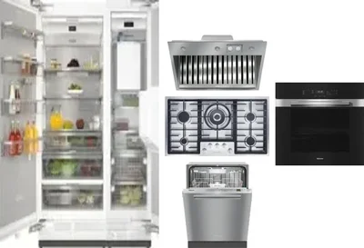 6 Piece Package Includes Refrigerator, Freezer, Cooktop, Wall Oven, Hood And Dishwasher
