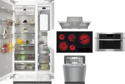 6 Piece Package Includes Refrigerator, Freezer, Cooktop, Wall Oven, Hood And Dishwasher