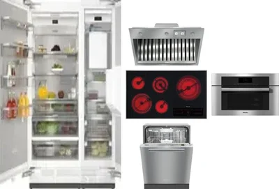 6 Piece Package Includes Refrigerator, Freezer, Cooktop, Wall Oven, Hood And Dishwasher