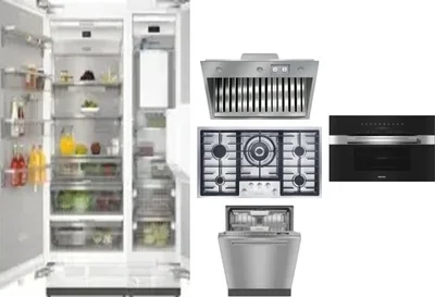 6 Piece Package Includes Refrigerator, Freezer, Cooktop, Wall Oven, Hood And Dishwasher