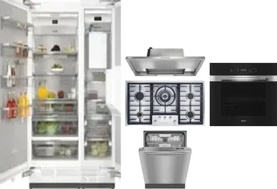 6 Piece Package Includes Refrigerator, Freezer, Cooktop, Wall Oven, Hood And Dishwasher