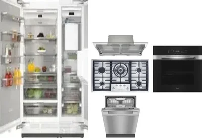 6 Piece Package Includes Refrigerator, Freezer, Cooktop, Wall Oven, Hood And Dishwasher