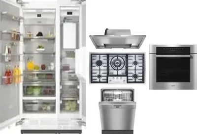 6 Piece Package Includes Refrigerator, Freezer, Cooktop, Wall Oven, Hood And Dishwasher