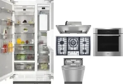 6 Piece Package Includes Refrigerator, Freezer, Cooktop, Wall Oven, Hood And Dishwasher