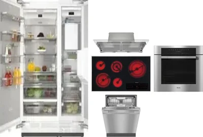 6 Piece Package Includes Refrigerator, Freezer, Cooktop, Wall Oven, Hood And Dishwasher
