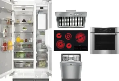 6 Piece Package Includes Refrigerator, Freezer, Cooktop, Wall Oven, Hood And Dishwasher