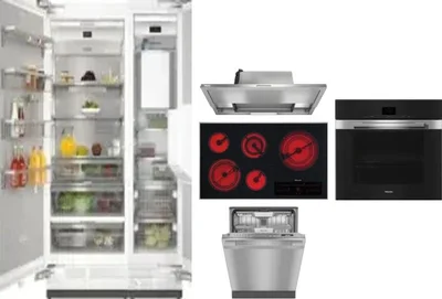 6 Piece Package Includes Refrigerator, Freezer, Cooktop, Wall Oven, Hood And Dishwasher