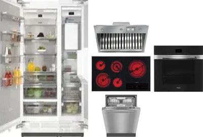 6 Piece Package Includes Refrigerator, Freezer, Cooktop, Wall Oven, Hood And Dishwasher