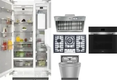 6 Piece Package Includes Refrigerator, Freezer, Cooktop, Wall Oven, Hood And Dishwasher