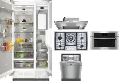 6 Piece Package Includes Refrigerator, Freezer, Cooktop, Wall Oven, Hood And Dishwasher