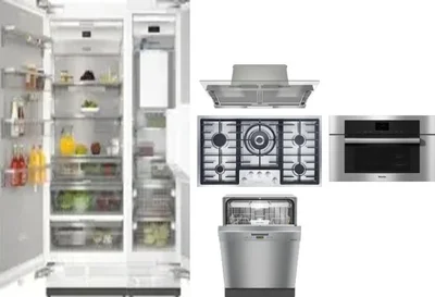 6 Piece Package Includes Refrigerator, Freezer, Cooktop, Wall Oven, Hood And Dishwasher