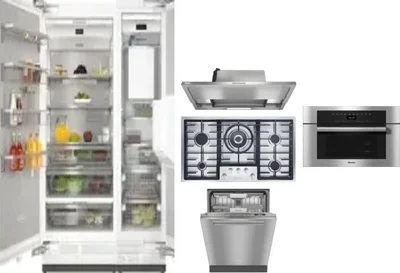 6 Piece Package Includes Refrigerator, Freezer, Cooktop, Wall Oven, Hood And Dishwasher