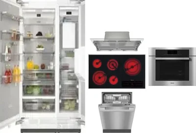 6 Piece Package Includes Refrigerator, Freezer, Cooktop, Wall Oven, Hood And Dishwasher