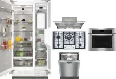 6 Piece Package Includes Refrigerator, Freezer, Cooktop, Wall Oven, Hood And Dishwasher