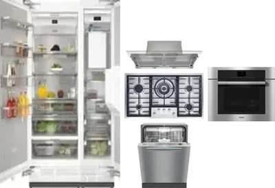 6 Piece Package Includes Refrigerator, Freezer, Cooktop, Wall Oven, Hood And Dishwasher