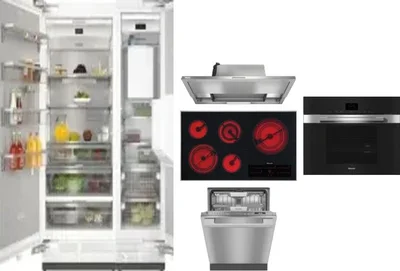 6 Piece Package Includes Refrigerator, Freezer, Cooktop, Wall Oven, Hood And Dishwasher