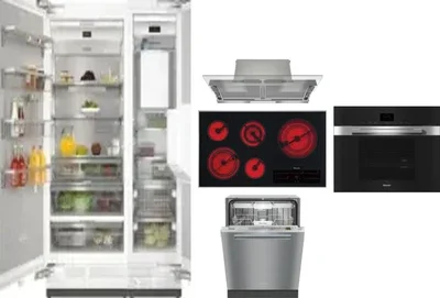 6 Piece Package Includes Refrigerator, Freezer, Cooktop, Wall Oven, Hood And Dishwasher