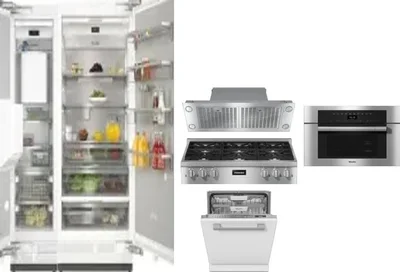 6 Piece Package Includes Refrigerator, Freezer, Cooktop, Wall Oven, Hood And Dishwasher