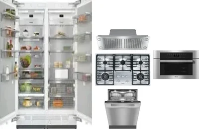 6 Piece Package Includes Refrigerator, Freezer, Cooktop, Wall Oven, Hood And Dishwasher