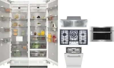 6 Piece Package Includes Refrigerator, Freezer, Cooktop, Wall Oven, Hood And Dishwasher