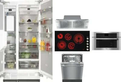 6 Piece Package Includes Refrigerator, Freezer, Cooktop, Wall Oven, Hood And Dishwasher