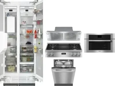 6 Piece Package Includes Refrigerator, Freezer, Cooktop, Wall Oven, Hood And Dishwasher