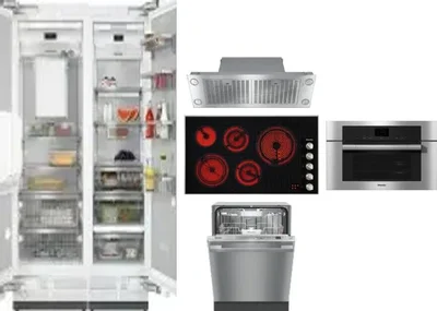 6 Piece Package Includes Refrigerator, Freezer, Cooktop, Wall Oven, Hood And Dishwasher
