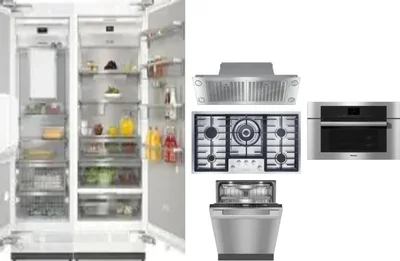 6 Piece Package Includes Refrigerator, Freezer, Cooktop, Wall Oven, Hood And Dishwasher
